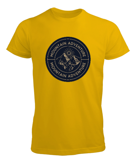 Tisho - Dağ ve Macera Özel Kampçı ve Dağcı Tasarımı Sarı Erkek Tişört