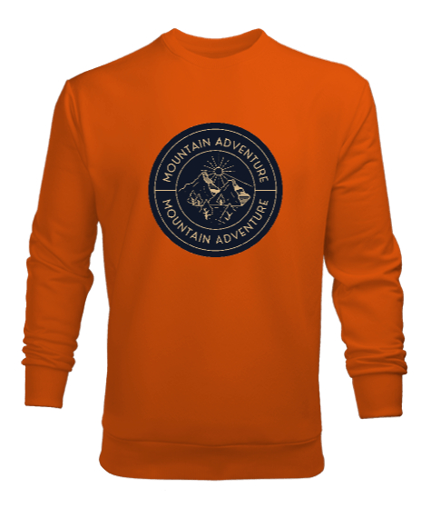 Tisho - Dağ ve Macera Özel Kampçı ve Dağcı Tasarımı Turuncu Erkek Sweatshirt