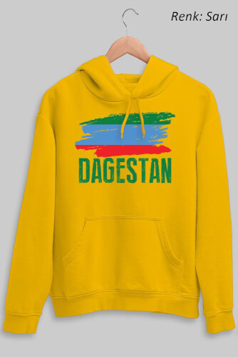 Dagestan Bayrağı Kafkas Unisex Kapüşonlu Sweatshirt - Thumbnail
