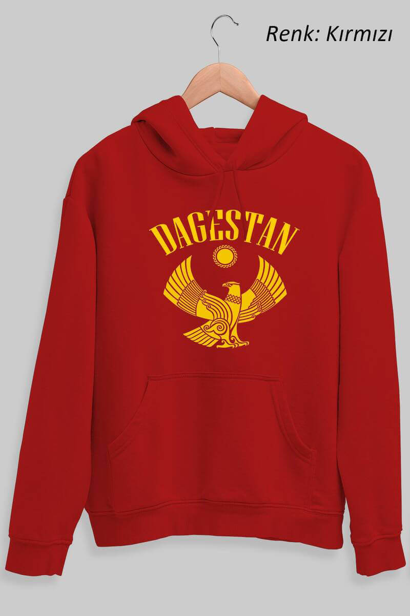 Tisho - Dağıstan Logo Kafkas Unisex Kapüşonlu Sweatshirt