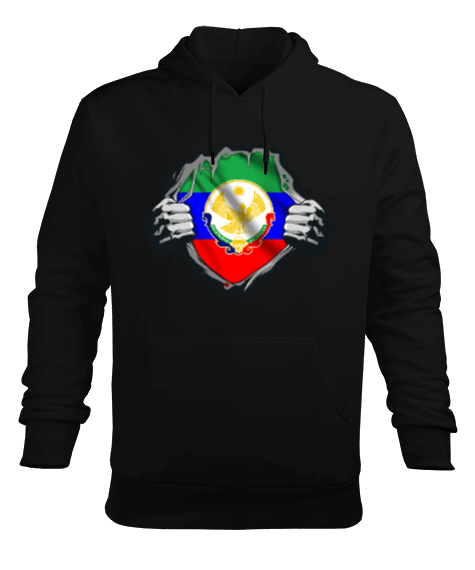 Tisho - Dağıstan,Dağıstan bayrağı,Dağıstan logosu. Erkek Kapüşonlu Hoodie Sweatshirt