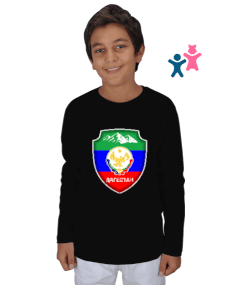 Dağıstan,Kafkas,Dağıstan Bayrağı,Dağıstan logosu. Çocuk Unisex Uzunkollu - Tisho