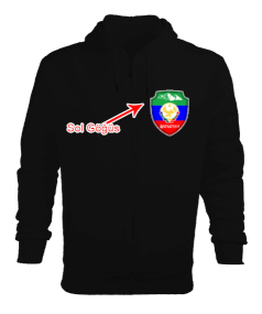 Dağıstan,Kafkas,Dağıstan Bayrağı,Dağıstan logosu. Erkek Kapşonlu Fermuarlı - Tisho