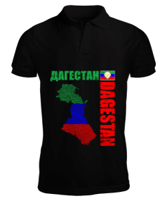 Dağıstan,Kafkas,Dağıstan Bayrağı,Dağıstan logosu. Erkek Kısa Kol Polo Yaka - Tisho