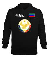 Dağıstan,Kafkas,Dağıstan Bayrağı,Dağıstan logosu. Siyah Erkek Kapüşonlu Hoodie Sweatshirt - Tisho