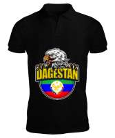 Dağıstan,Kafkas,Dağıstan Bayrağı,Dağıstan logosu. Siyah Erkek Kısa Kol Polo Yaka - Tisho