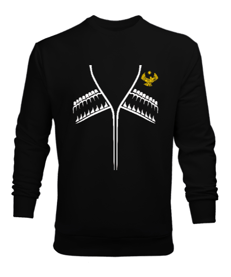 Tisho - Dağıstan,Kafkas,Dağıstan Bayrağı,Dağıstan logosu. Siyah Erkek Sweatshirt