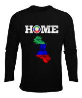 Dağıstan,Kafkas,Dağıstan Bayrağı,Dağıstan logosu. Siyah Erkek Uzun Kol Yazlık Tişört - Tisho