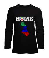 Dağıstan,Kafkas,Dağıstan Bayrağı,Dağıstan logosu. Siyah Kadın Uzun Kol Tişört - Tisho