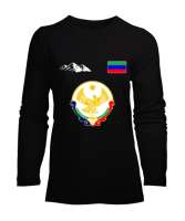 Dağıstan,Kafkas,Dağıstan Bayrağı,Dağıstan logosu. Siyah Kadın Uzun Kol Tişört - Tisho