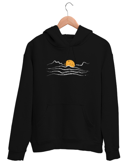 Tisho - Dağların Ardı Güneş Siyah Unisex Kapşonlu Sweatshirt