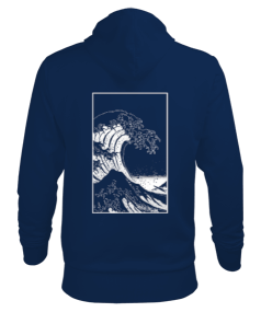 dalgalar Erkek Kapüşonlu Hoodie Sweatshirt - Thumbnail