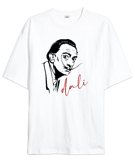 Tisho - Dali Beyaz Oversize Unisex Tişört