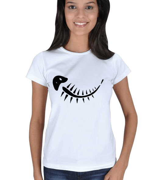 Tisho - Dalış, Gülümseyen Kılçık Kadın Tişört