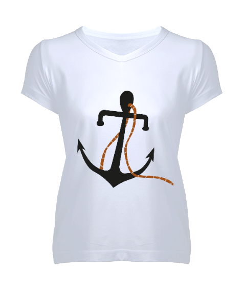 Tisho - dalış kadın v yaka t-shirt Kadın V Yaka Tişört