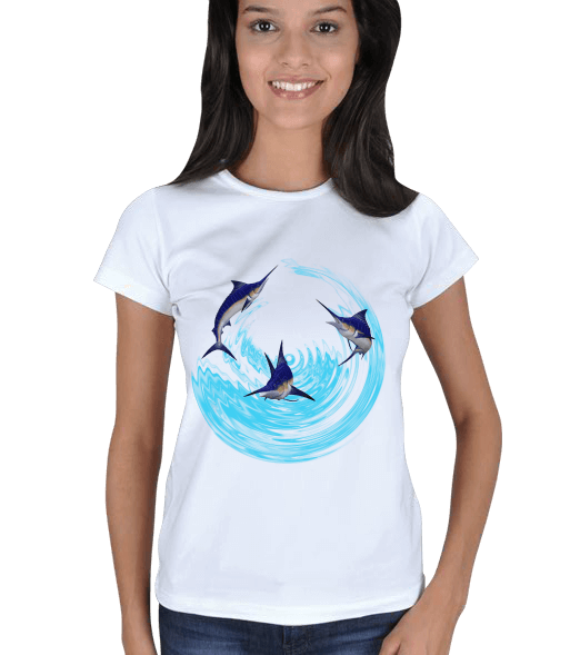 Tisho - Dalış, Kılıç Balığı Kadın Tişört