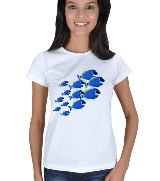 Tisho - Dalış, Mavi Melek Kadın Tişört