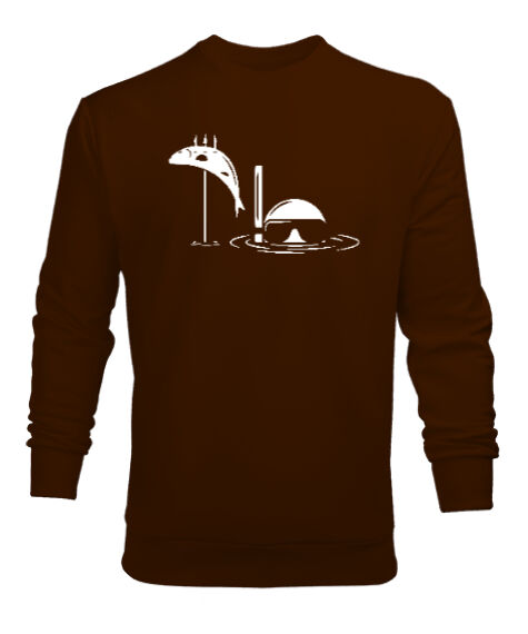 Tisho - Dalış, Zıpkın, Spearfish Kahverengi Erkek Sweatshirt