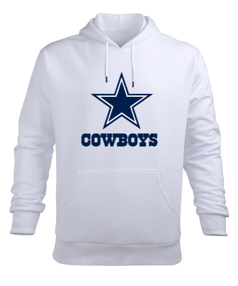 Tisho - Dallas Cowboys NFL 01 Baskılı Beyaz Erkek Kapüşonlu Hoodie Sweatshirt