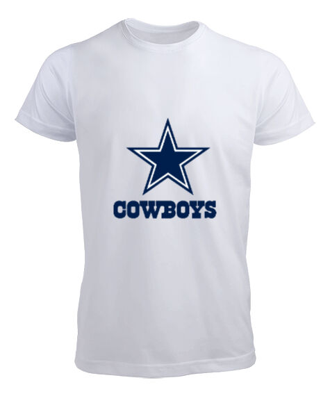 Tisho - Dallas Cowboys NFL 01 Baskılı Beyaz Erkek Tişört