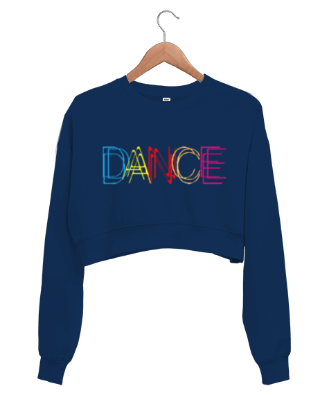 Tisho - DANCE temalı Kadın Crop Sweatshirt