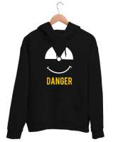 Danger - Tehlikeli ve Sevimli Siyah Unisex Kapşonlu Sweatshirt - Tisho
