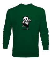 dansçı panda Çimen Yeşili Erkek Sweatshirt - Tisho
