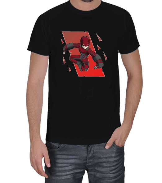 Tisho - Daredevil Tasarımlı Siyah Erkek Tişört