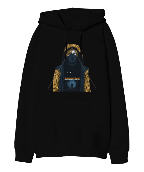 Tisho - Dark Oversize Unisex Kapüşonlu Sweatshirt