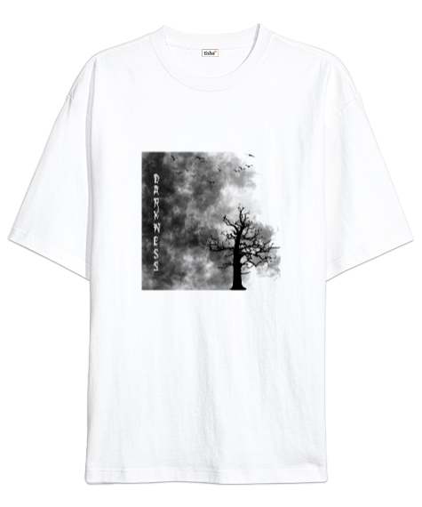 Tisho - Darkness Beyaz Oversize Unisex Tişört
