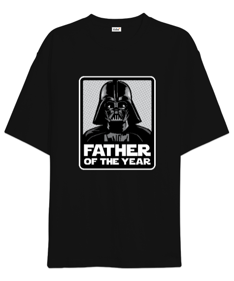 Tisho - Darth Vader Father Of The Year Siyah Oversize Unisex Tişört