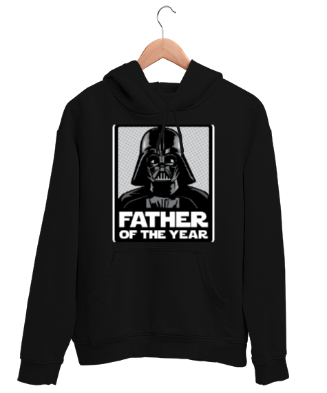 Tisho - Darth Vader Father Of The Year Siyah Unisex Kapşonlu Sweatshirt