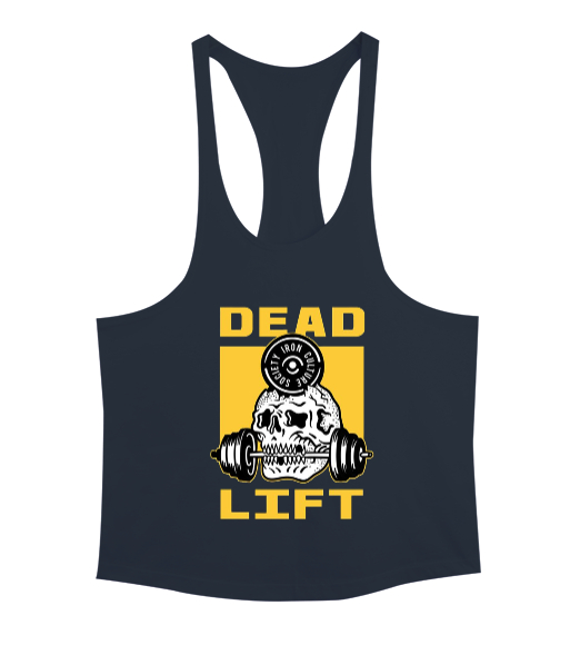 Tisho - Dead Lift Vücut Geliştirme GYM Bodybuilding Fitness Baskılı Füme Erkek Tank Top Atlet