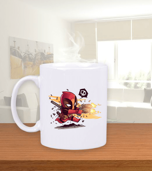 Tisho - DEADPOOL BASKILI Beyaz Kupa Bardak