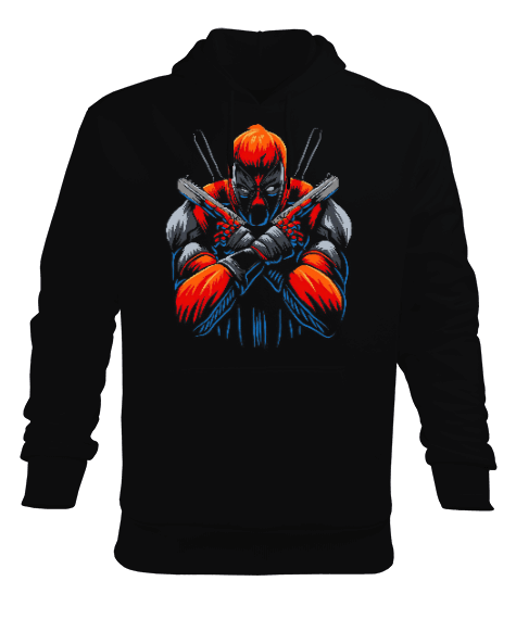 Tisho - Deadpool Desenli Hoodie Erkek Kapüşonlu Hoodie Sweatshirt