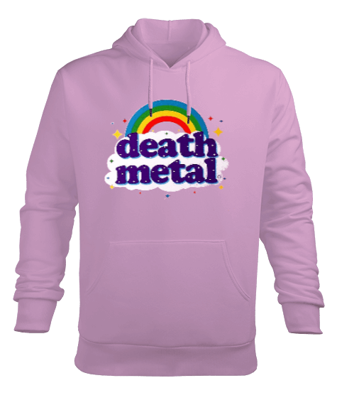 Tisho - Death Metal Pink Unisex Erkek Kapüşonlu Hoodie Sweatshirt