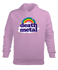 Tisho - Death Metal Pink Unisex Erkek Kapüşonlu Hoodie Sweatshirt