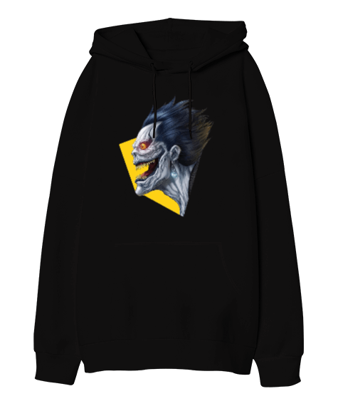 Tisho - Death Note Anime Ryuk Tasarım Baskılı Oversize Unisex Kapüşonlu Sweatshirt
