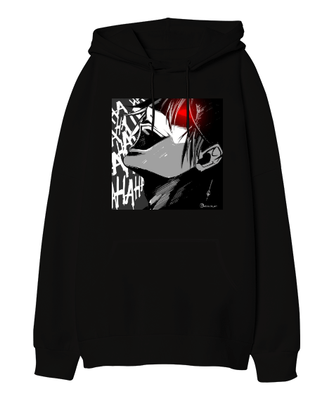 Tisho - Death Note baskılı oversize hoodie Oversize Unisex Kapüşonlu Sweatshirt