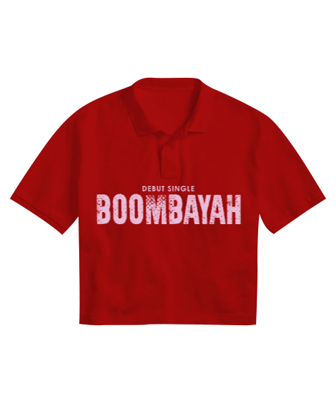 Tisho - Debut Single Boombayah Kadın Crop Polo Yaka Tişört