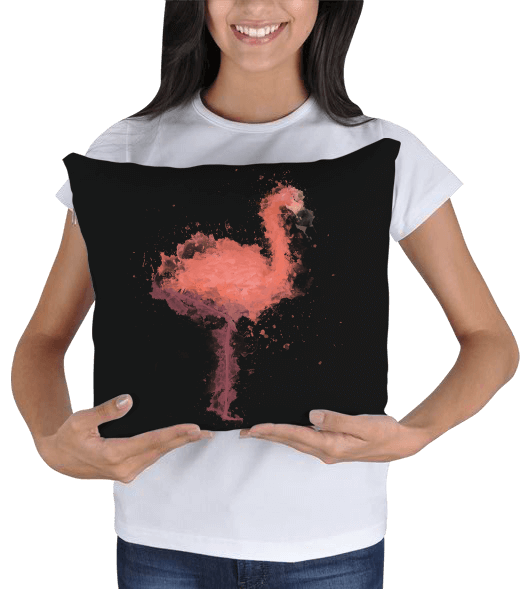 Tisho - Dekorasyonda flamingo Kare Yastık