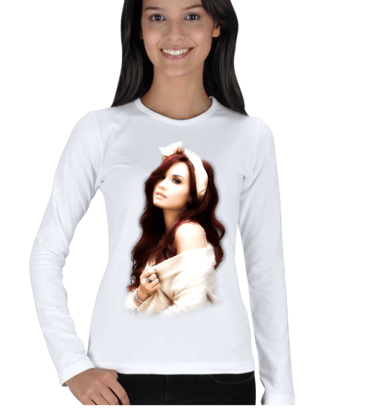 Tisho - Demi Lovato t-shirt Kadın Uzun Kol