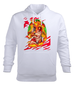 Tisho - Demon Slayer Kyojuro Rengoku Tasarım Baskılı Erkek Kapüşonlu Hoodie Sweatshirt