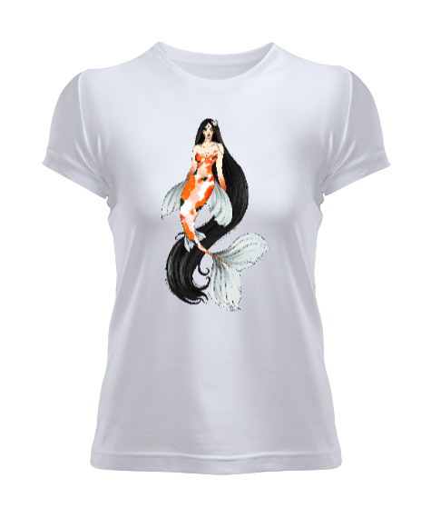 Tisho - Deniz Kızı - Mermaid Beyaz Kadın Tişört