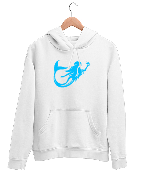 Tisho - Deniz Kızı - Mermaid - Denizkızı Beyaz Unisex Kapşonlu Sweatshirt