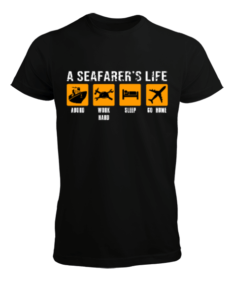 Denizcinin Hayatı Siyah Erkek Tişört
