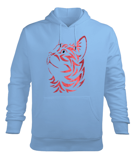 Tisho - desenli kedi Erkek Kapüşonlu Hoodie Sweatshirt