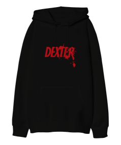 Dexter baskılı Oversize Unisex Kapüşonlu Sweatshirt - Thumbnail