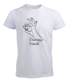 Tisho - Diamond Hands v1T Beyaz Erkek Tişört