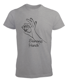 Tisho - Diamond Hands v1T Gri Erkek Tişört
